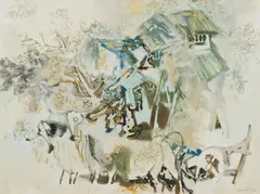 Untitled by M. Sivanesan, Oil on canvas, sold Jun 2025