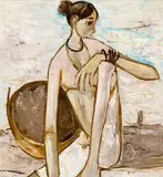 Untitled by B. Prabha, 1965, Oil on Masonite, sold Jun 2025