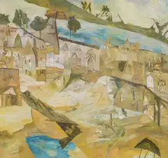 Benares Landscape by Ram Kumar, Oil on canvas, sold Jun 2025
