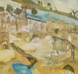 Benares Landscape by Ram Kumar, Oil on canvas, sold Jun 2025