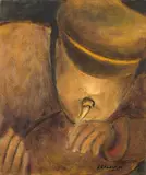 Untitled by Krishen Khanna, Oil on canvas, sold Jun 2025