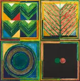 Germination by S. H. Raza, Acrylic and aquatint on paper, sold Jun 2025
