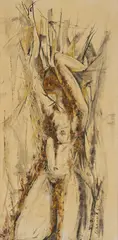 Untitled by Krishen Khanna, Oil on canvas, sold Jun 2025