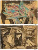 Untitled by Ram Kumar, 1973, Front: Ink and pastel on paper, sold Jun 2025
