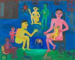 Untitled by Madhvi Parekh, Oil on canvas board, sold Jun 2025