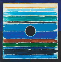 Jala Bindu by S. H. Raza, Acrylic on canvas, sold Jun 2025