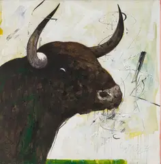 Bull XII by Sunil Das, 2001, Oil on canvas, sold Jun 2025