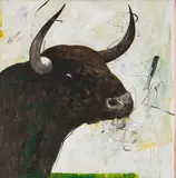 Bull XII by Sunil Das, 2001, Oil on canvas, sold Jun 2025