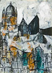 Untitled (Landscape with Dome) by Lancelot Ribeiro, Oil on paper pasted on board, sold Jun 2025