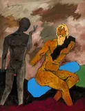 Untitled by M. F. Husain, Oil on canvas, sold Jun 2025