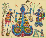 Bholenath Ka Darbar by Jodhaiya Bai Baiga, 2018, Acrylic on canvas, sold Jun 2025