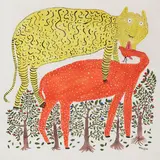 Hiran Ka Sikar Karta Bagh by Pisadu Ram Mandavi, Acrylic on canvas, sold Jun 2025