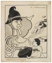 Versity Scream No 2 ----------- Help! by Gaganendranath Tagore, 1921, Ink on paper, sold Feb 2025