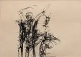 Untitled by Ghulam Mohammed Sheikh, Ink on paper, sold Feb 2025