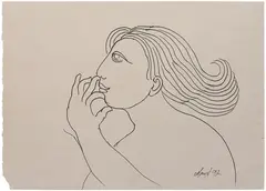 Untitled by Manjit Bawa, Felt tip pen on paper, sold Feb 2025