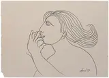 Untitled by Manjit Bawa, Felt tip pen on paper, sold Feb 2025