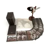 Boxed Set of 100 Stereographs on India with a Book by Elmer and Bert Elias Underwood, Silver gelatin print mounted on stereoscopic cards, sold Feb 2025