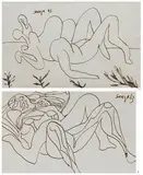 Untitled by F. N. Souza, Pen on paper, sold Feb 2025