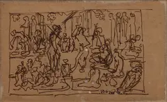 Untitled by Ram Kinker Baij, Pen and ink on paper, sold Feb 2025