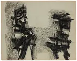 Untitled by Ram Kumar, Ink on paper pasted on mount board, sold Feb 2025