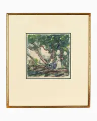 Untitled by Clark Hobart, Monotype â€˜Sylvan Glenâ€™. Titled lower left and signed lower right, offered Jul 2025