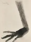 Hand by Akbar Padamsee, Watercolour on paper, sold Aug 2023