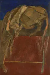 Bull on Rickshaw by Tyeb Mehta, Oil on board, sold Aug 2023