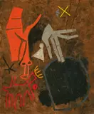 Untitled by Maqbool Fida Husain, 1959, Oil on canvas, sold Aug 2023