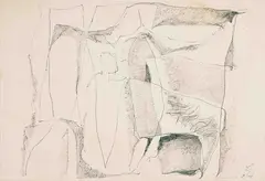 A Pair of Untitled Drawings by Krishen Khanna, 1964, Ink on paper, sold Aug 2023