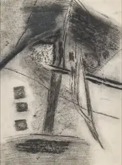 Untitled by Ram Kumar, Charcoal on paper, sold Aug 2023