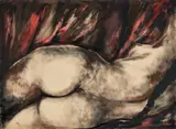 Untitled (Nude) by Krishnaji Howlaji, Mixed media on paper, sold Aug 2023