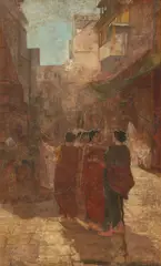 Untitled by Laxman Narayan Taskar, Oil on canvas, sold Dec 2023