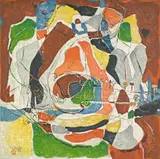 Music by Shiavax Chavda, 1972, Oil on canvas, sold Dec 2023