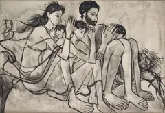 Untitled by B. Prabha, Oil on canvas, sold Dec 2023