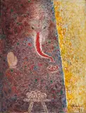 Ganesha by K. K. Hebbar, Oil on canvas, sold Dec 2023