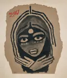 Untitled by Maqbool Fida Husain, Acrylic on card, sold Dec 2023