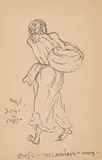 A Pair of Postcards by Nandalal Bose, Ink on card, sold Dec 2023