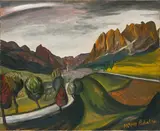 Landscape by Homi Jehangir Bhabha, Oil on canvas, sold Dec 2023