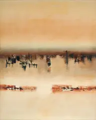 Untitled by Vasudeo S. Gaitonde, Oil on canvas, sold Dec 2023