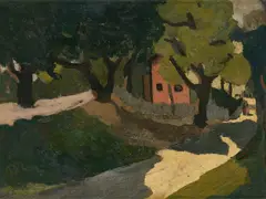 Village by Avinash Chandra, 1952, Oil on board, sold Dec 2023