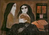 The Sorceress by Badri Narayan, 1988, Ink and watercolour on paper, sold Dec 2023