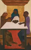 Meeting at Emmaus by Krishen Khanna, Oil on canvas, sold Dec 2023