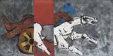 Glaze of an Icon by Maqbool Fida Husain, 1971, Oil on canvas, sold Apr 2024