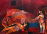 Untitled by Badri Narayan, Mixed media on paper laid on board, sold Apr 2024