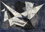 Composition by Jean-Jacques Deyrolle, 1966, Tempera sur papier marouflé sur toile, sold Jun 2026