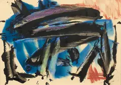 Sans titre by Gérard Ernest Schneider, 1960, Technique mixte sur papier, sold Jun 2026