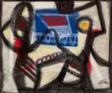 Composition by Jean-Michel Atlan, 1957, Pastel sur papier, sold Jun 2026