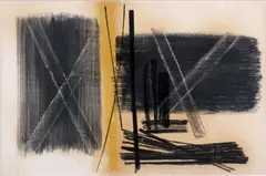 HH6324 by Hans Hartung, 1950, Huile et grattage sur papier, sold Jun 2026
