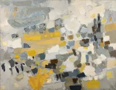 Cyprès et oliviers ensoleillés by Manolis Calliyannis, 1956, Huile sur toile, sold Jun 2026