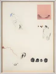Sans titre by Joël Kermarrec, circa 1977, Ensemble de 2 techniques mixtes et collages sur papiers, sold Jun 2026